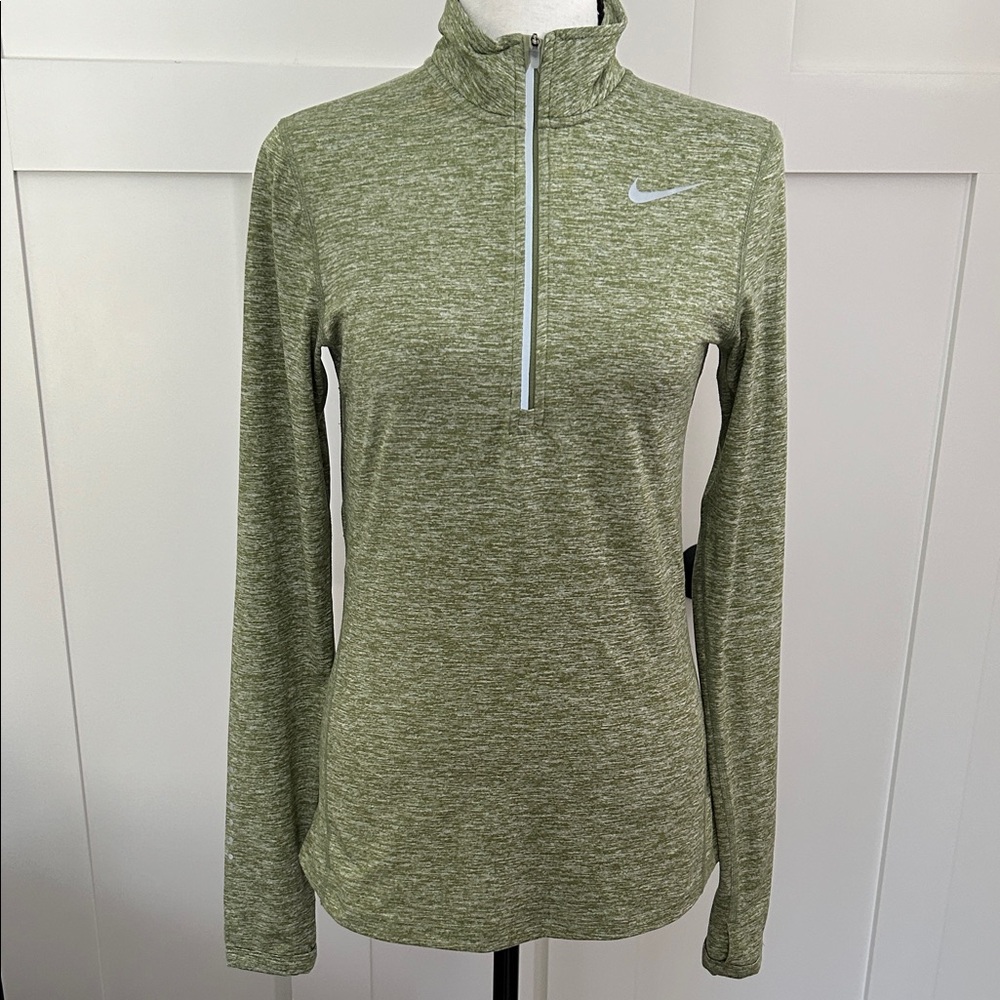 Nike Olive Heather Dri-FIT Half-Zip Pullover